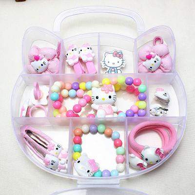 China Kitten Gift Box Hair Accessories Sweet Headdress Baby Child Hairpin Jewelry Set for sale