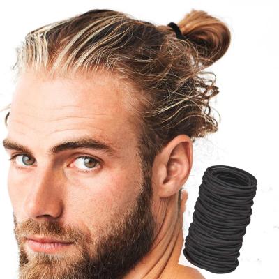 China Wholesale Fashion Black 4Mm Elastic Band Soft High Elastic Hair Ties For Men for sale