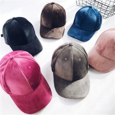 China COMMON Empty Velvet Dad Hats Baseball Cap For Sale Simply Make Custom Embroidery for sale