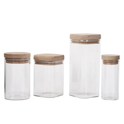 China 90ml 200ml 350ml Food Storage Jars Glass Juice Glass Bottle With Bamboo Lid for sale