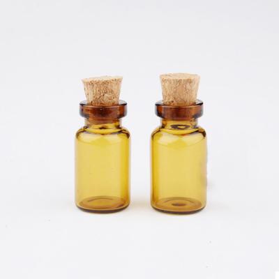 China 1ml Medicine Vials Glass Bottle Amber Cork Lab Glass Bottle for sale