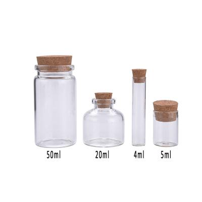 China 4ml cosmetic bottle with cork lid glass vial cork glass vials for sale for sale