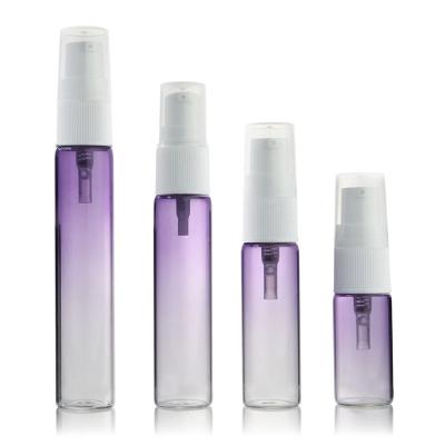 China 10ml 15ml 20ml 25ml Empty Purple Tubular Personal Care Lotion Pump Spray Bottle Glass Vials Spray Glass Vials for sale