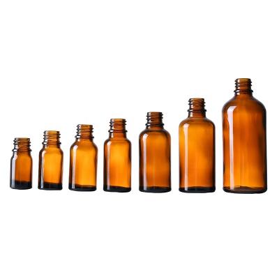 China Empty Glass Cosmetic Amber Bottle Essential Oil Bottle of 5ml 10ml 15ml 20ml 30ml 50ml 100ml for sale