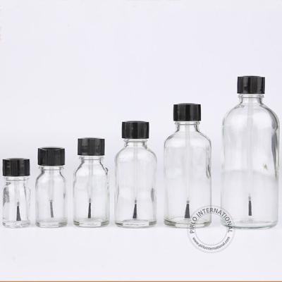 China Personal Care 5ml 10ml 15ml 20ml 30ml 50ml 100ml Clear Glass Bottles With Brush Nail Polish Bottles for sale