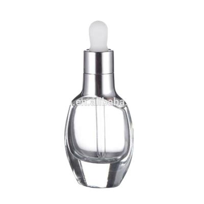 China New Design 1oz Cosmetic High Quality 30ml Dropper Glass Bottle Essential Oil Bottles Serum Clear Glass Packaging for sale