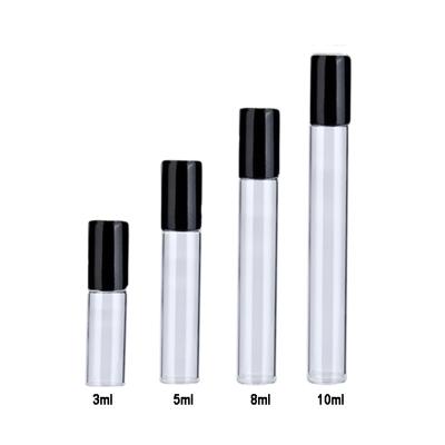 China Personal Care Cosmetic Bottles Roll On Bottles 10ml Glass Roll On Bottles Stainless Steel Roll Ball for sale