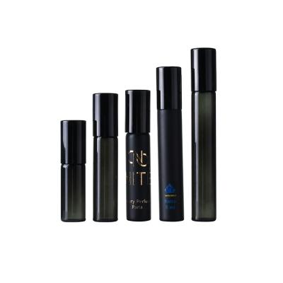 China Personal Care 3ml 5ml 8ml 10ml Perfume Bottle Black Color Roll On Bottle With Customized Logo Print for sale