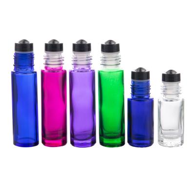 China Personal Care New Arrival 5ml 10ml Colorful Roll On Essential Oil Bottle Mold Glass Perfume Bottle for sale