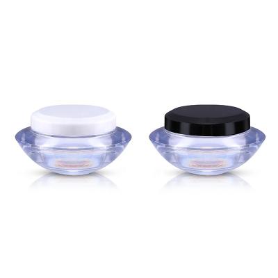 China UFO 3g Cosmetic Empty Design Mini Eye Cream Plastic Jars Acrylic Concentrate Container With Different Color Lid for sale