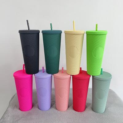 China Viable 22oz BPA Free Matte Acrylic Plastic Reusable Matte Tumblers Double Walled Drinks Cup in Pastel with Lids for Vinyl DIY Gifts for sale