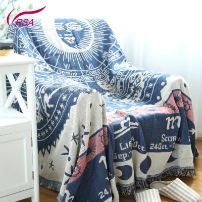 China Retro Anti-pilling Full Cotton Thickened Rural American Sofa Towel Covered Multipurpose Decorative Cotton Canvas Blanket for sale