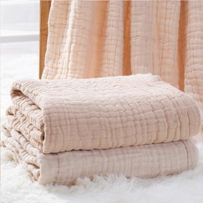 China Wholesale Newborn Baby Anti-static 6 Layer Organic Colorful Washed Gauze Blankets 110*110cm Blanket For Newborns Cotton for sale