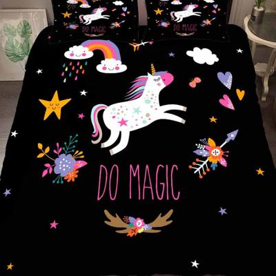 China Love Unicorn Kids Duvet Cover Portable Bedding Set Tall Comforter Designers Bed Sheet Sets Luxury for sale