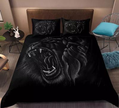 China Portable Fashion Hot Selling Printed Decorative Luxury Lion Animal Pillowcase Designer Duvet Cover 140x200 Bedding Sets for sale