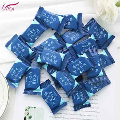 China Korea Style Disposable Promotional Custom Logo Small White Nonwoven Disposable Clean Compressed Women Travel Face Towel for sale