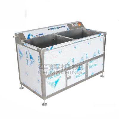 China Small restaurant double-cylinder bubble washing machine single-cylinder fruit cleaning equipment tobacco leaf vegetable cleaner for sale