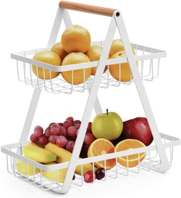 China Sustainable Fruit Bowl Metal Wire Organizer Kitchen Fruit Display Rack Dry Baskets For Gifts Wholesale for sale