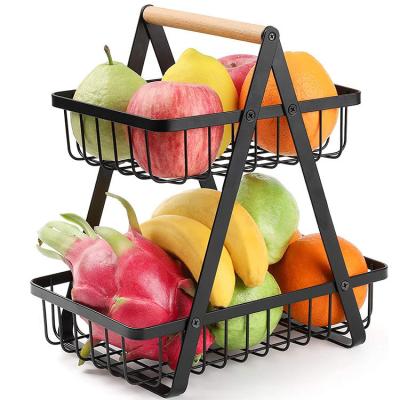 China New Year Universal Metal Wire Fruit Basket Kitchen Countertops Egg Rack Fruit Basket Viable Low MOQ Black for sale