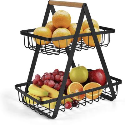 China New Fancy Sustainable Metal Fruit Basket Shape Decorate Hanging Fruit Basket For Kitchen for sale