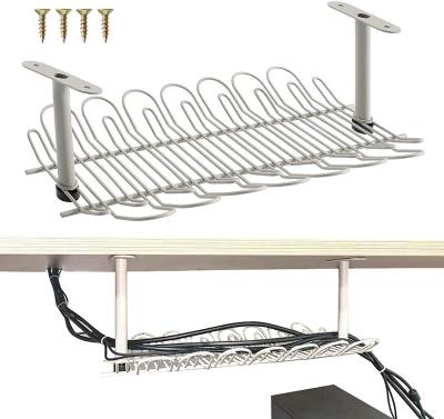 China For Desktop Factory Metal Wire Mesh Cord Cable Management Tray Rack Basket Directly Under Desk for sale