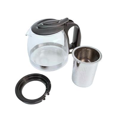 China WITH LID Removable Clear Heat Infuser Tea Set Infuser Mouth Blown Glass Portable Teapot With Filter for sale