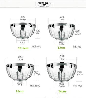 China modern design 304 stainless steel dinnerware noodle cheap 304 stainless steel kids salad bowl for sale