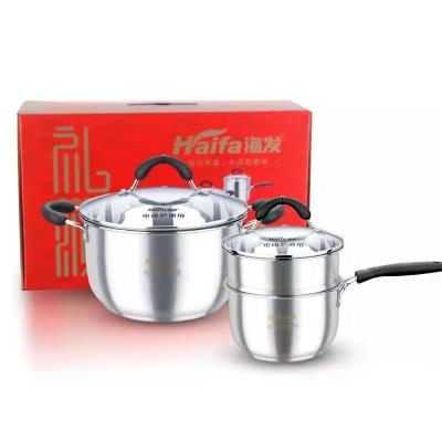 China Induction Cooker Best Selling Products Physical Stick Non Cooking Pot Set Stainless Steel Cookware Soup Pot for sale