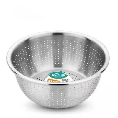 China Sustainable Stainless Steel Kitchenware Metal Rice / Vetetable / Fruit Colander for sale