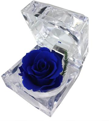 China Wholesale Celebration Valentine's Day Gift Preserved Flower Preserved Roses Ring Box Luxury for sale