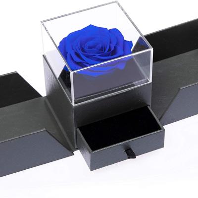 China Wholesale Preserved Eternal Rose Preserved Flower Celebration Flower Box Gift in Jewelry Box for sale