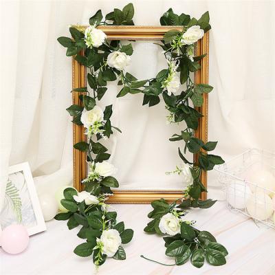 China Rose Vine Garland Flowers Plants Celebration Factory Direct Selling Artificial Silk Flowers for sale