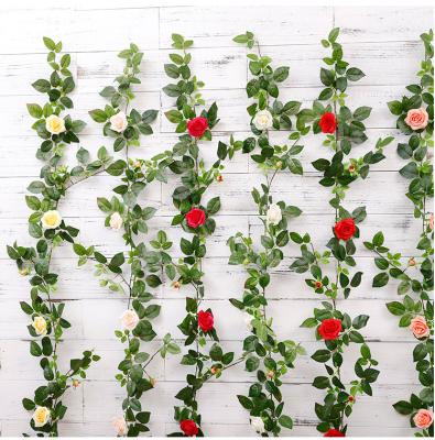 China Wholesale Silk Flowers Rose Flowers Garland Hanging Vine Artificial Flower Plant Celebration for sale