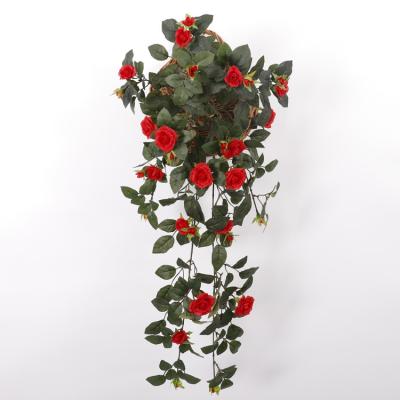 China Celebration Artificial Plant Rose Flowers Garland Vine Flowers Silk Flowers for sale