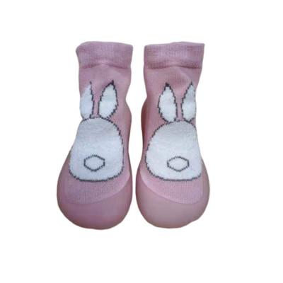 China Anti-Smell Baby Home Indoor Sock Lovely Sock Unique Knitting Strip Prewalker Children Sock Sock Toddler Shoes for sale