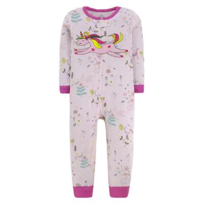 China 2021 Hot Selling Cute One Size Amazon Cotton Breathable Sleeper Baby Footed Pajamas With Zipper Inseam for sale