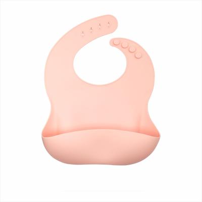 China 2021 New Baby BPA Free Silicone Waterproof Soft Bibs BPA Free Adjustable Easy Cloth With Food Catcher For Babies Toddlers for sale