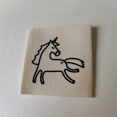 China 100% sustainable cotton clothing woven label, eco-friendly environmental protection material, washed without deformation and fading for sale