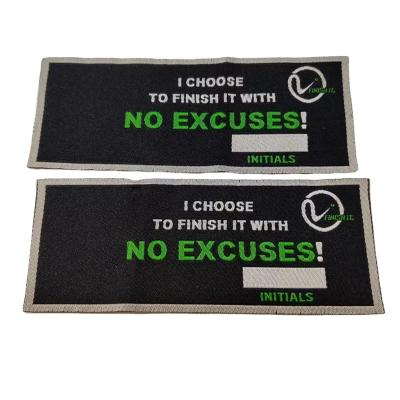 China Factory price viable large size non-folding collar woven labels customized high quality high density apparel woven labels for sale