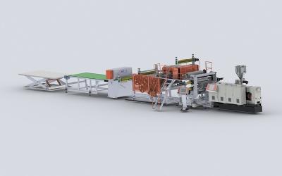 China Twin Screw LVT Wood Plastic Floor Extrusion Line LVT Flooring Production Machine Te koop