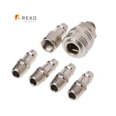 China Aluminum CNC Turning Custom Aluminum Brass Pneumatic Quick Fitting Pneumatic Connector for sale