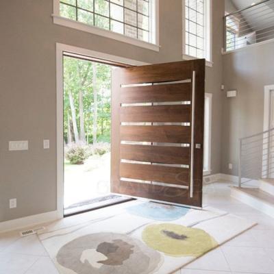 China sound insulation door commercial exterior interior wood room solid wood pivot door for villa for sale