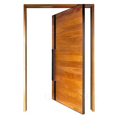 China Commercial Interior Exterior Modern Wooden Sign Doors Main Entrance Room Interior Pivot Door for sale