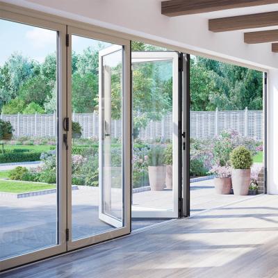 China China Guangdong Modern Aluminum Interior House Bifold Doors Internal Garden Folding Doors for sale