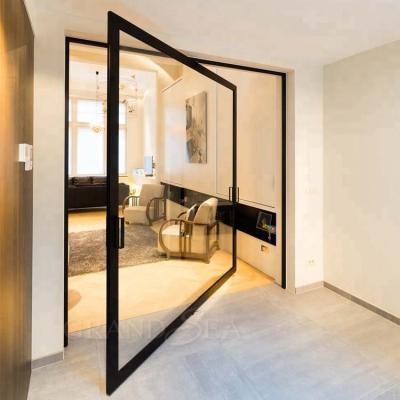 China Modern Magnetic Screen Commercial Custom Aluminum Pivot Exterior Door For Project for sale