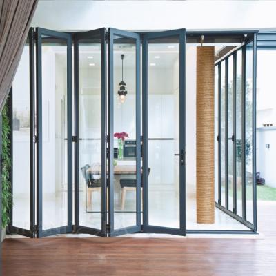 China China Guangdong Modern Aluminum Exterior Garden Bi Folding Glass Windows And Doors For Aluminum Profile for sale