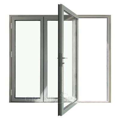 China Modern Residential Accordion Doors Customized Aluminum Glass Bifold Folding Doors for sale