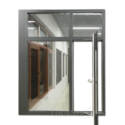 China Custom Double Magnetic Screen Casement Glass Aluminum Windows And Doors for sale