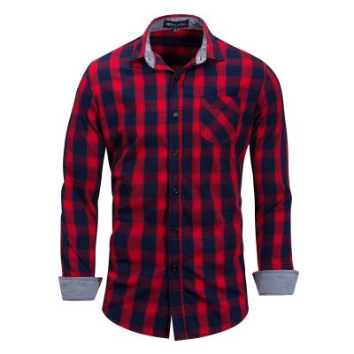 China Breathable BH19 fashion wear wear custom made high quality plaid cotton check long smart formal slim striped china elegant man shirts for sale