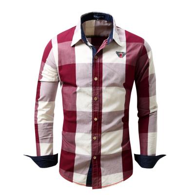 China Wholesale 4 Colors Breathable Slim High Quality Plaid Long Sleeve Cotton Men's Long Sleeve Fit Control Fancy Shirt for sale